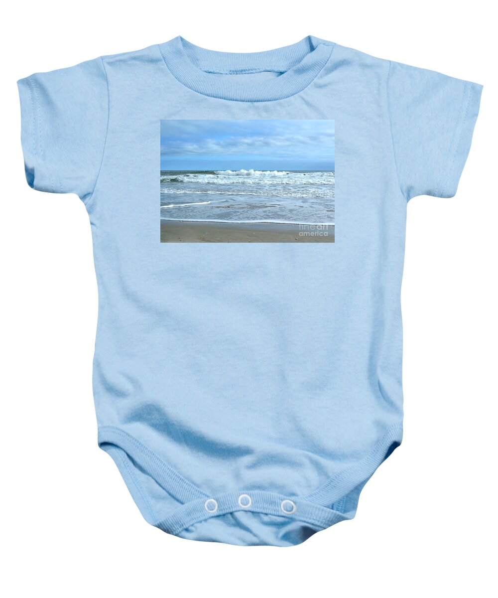 Beach Baby Onesie featuring the photograph On The Beach by Kathy Baccari