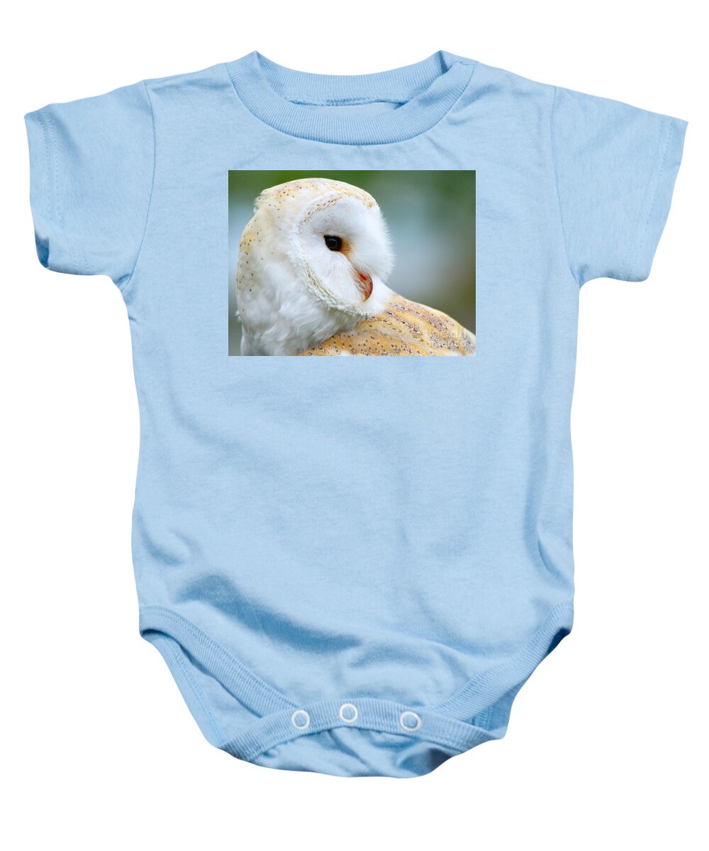 Owls Baby Onesie featuring the photograph Over her shoulder by Heather King