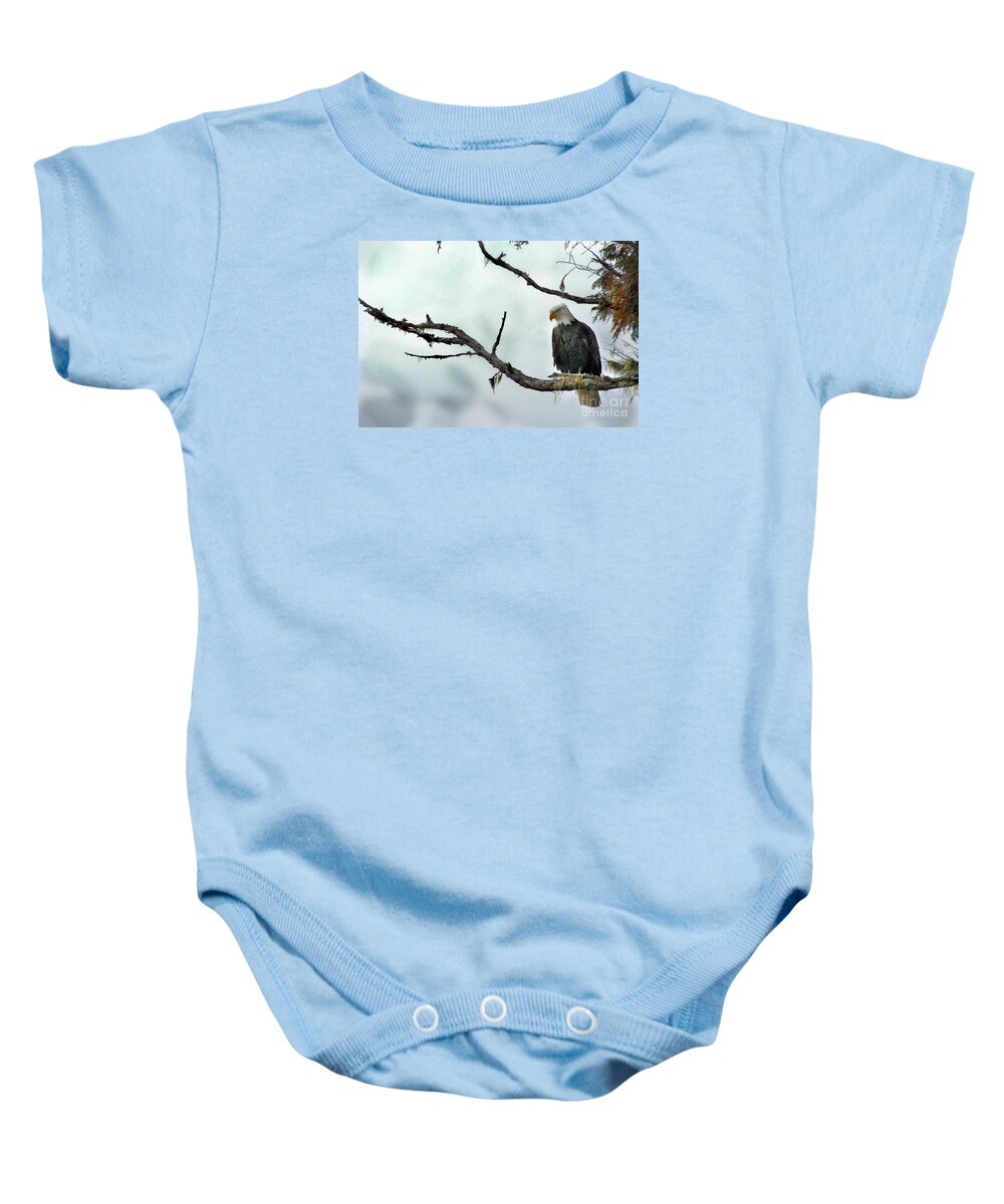 Eagle Baby Onesie featuring the photograph Overseeing Dinner by Vivian Martin