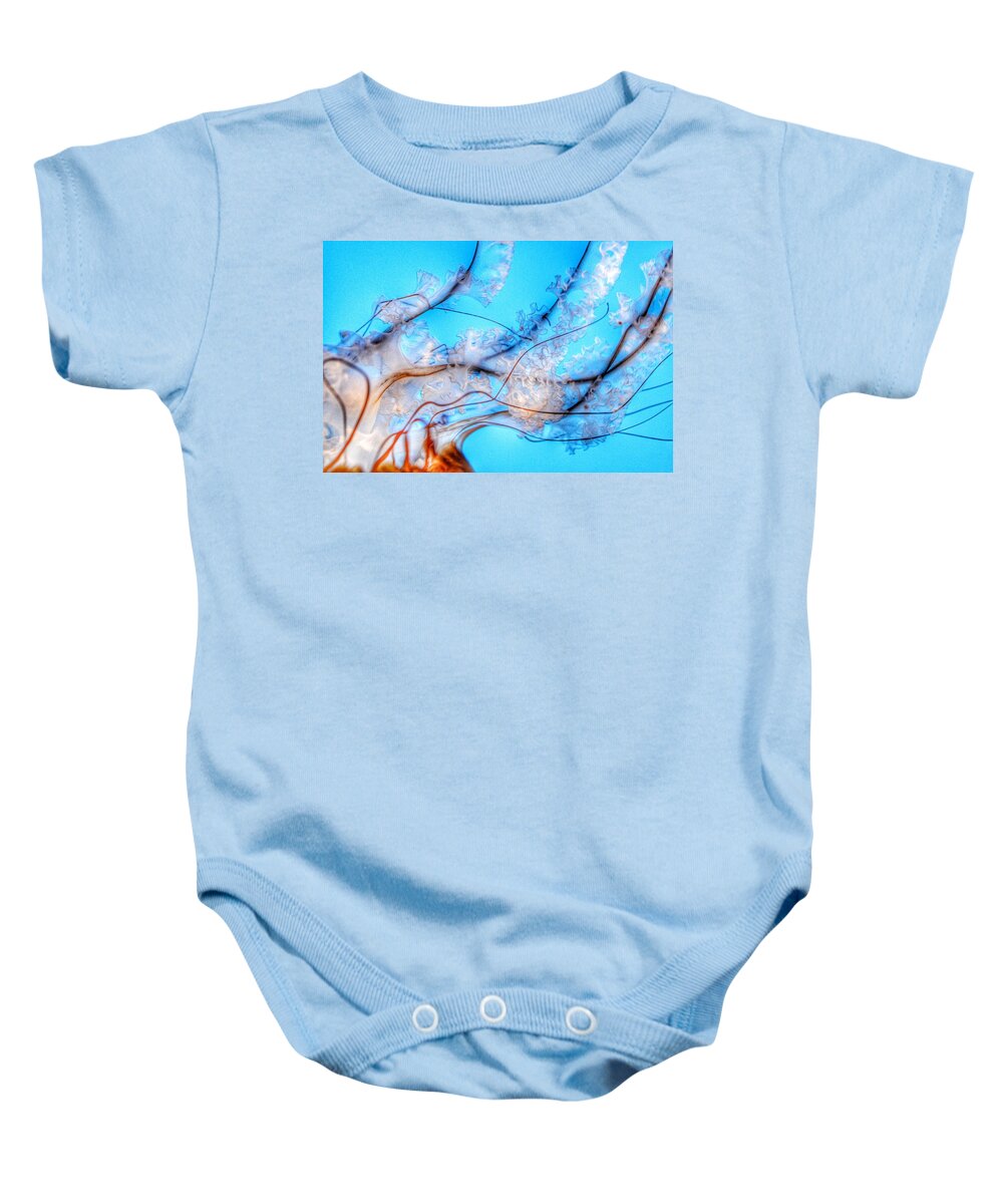 Pacific Sea Nettle Baby Onesie featuring the photograph Pacific Sea Nettle Details by Marianna Mills