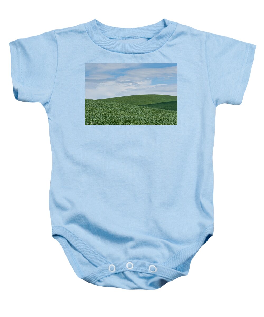 Agricultural Activity Baby Onesie featuring the photograph Palouse Wheatfield by Jeff Goulden