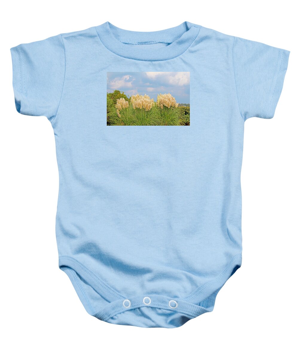 Pampas Grass Baby Onesie featuring the photograph Pampas Grass by Cynthia Guinn