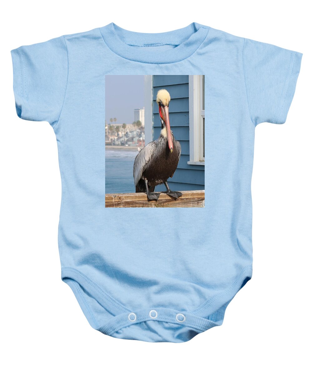 Wild Baby Onesie featuring the photograph Pelican - 4 by Christy Pooschke