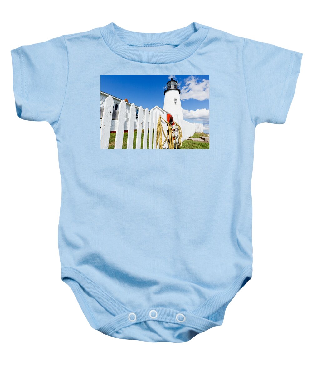 Pemaquid Lighthouse Baby Onesie featuring the photograph Pemaquid Lighthouse by Ben Graham