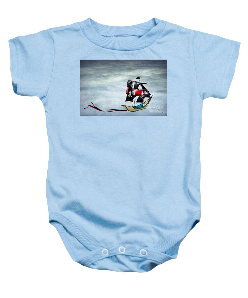 Kite Baby Onesie featuring the photograph Pirate Ship by Peggy Hughes