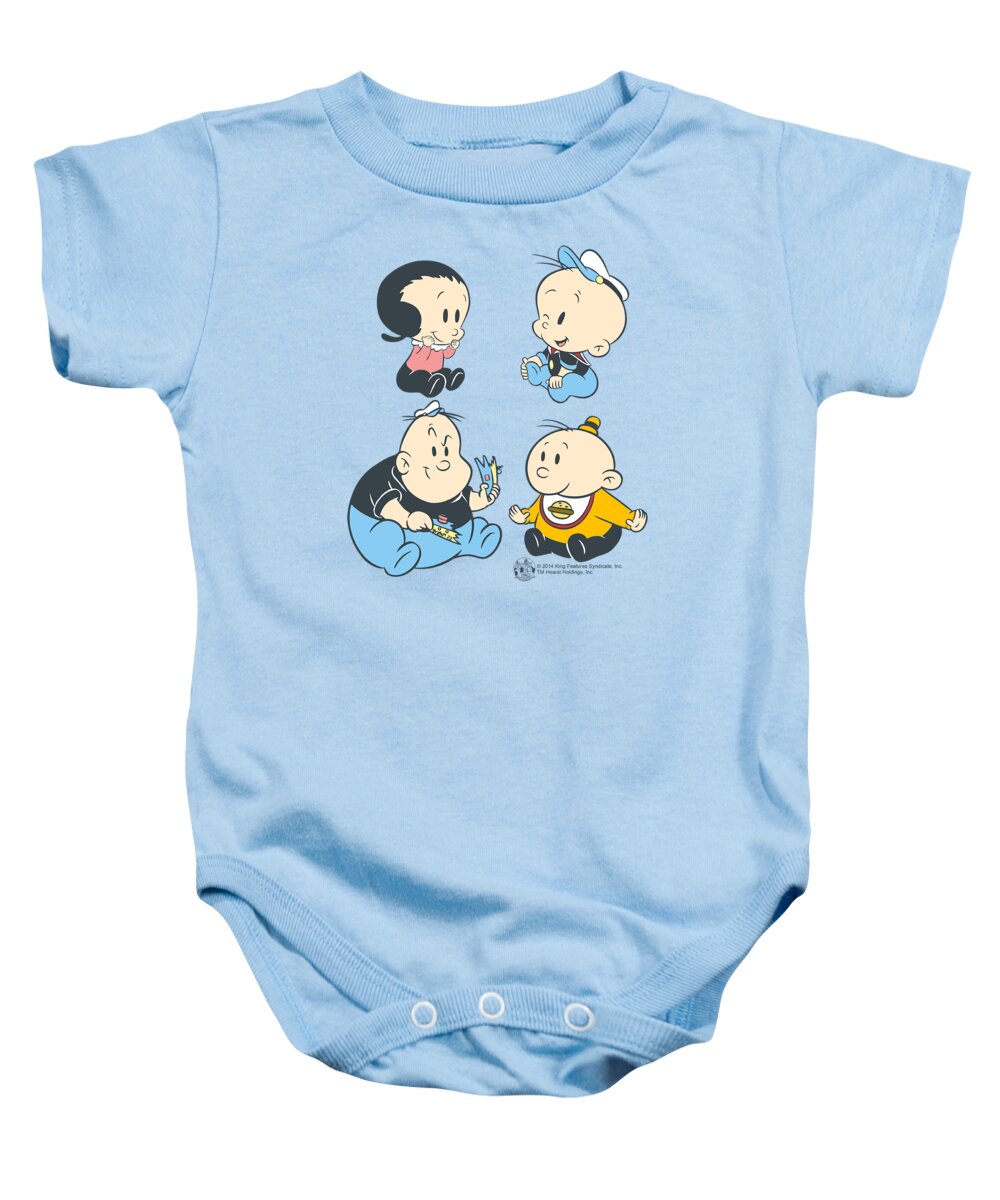  Baby Onesie featuring the digital art Popeye - Four Friends by Brand A