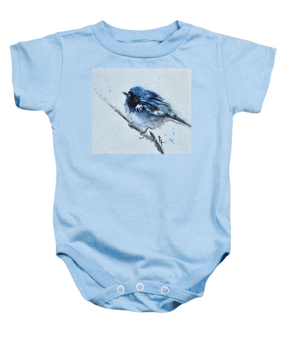 Bird Baby Onesie featuring the painting Puffed Up II by Beverley Harper Tinsley