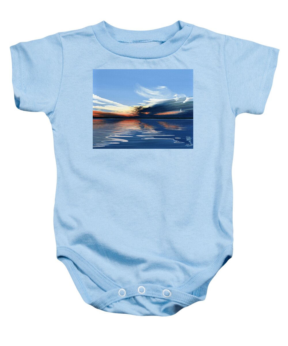 Landscape Baby Onesie featuring the painting Quiet Reflections by Kenneth M Kirsch