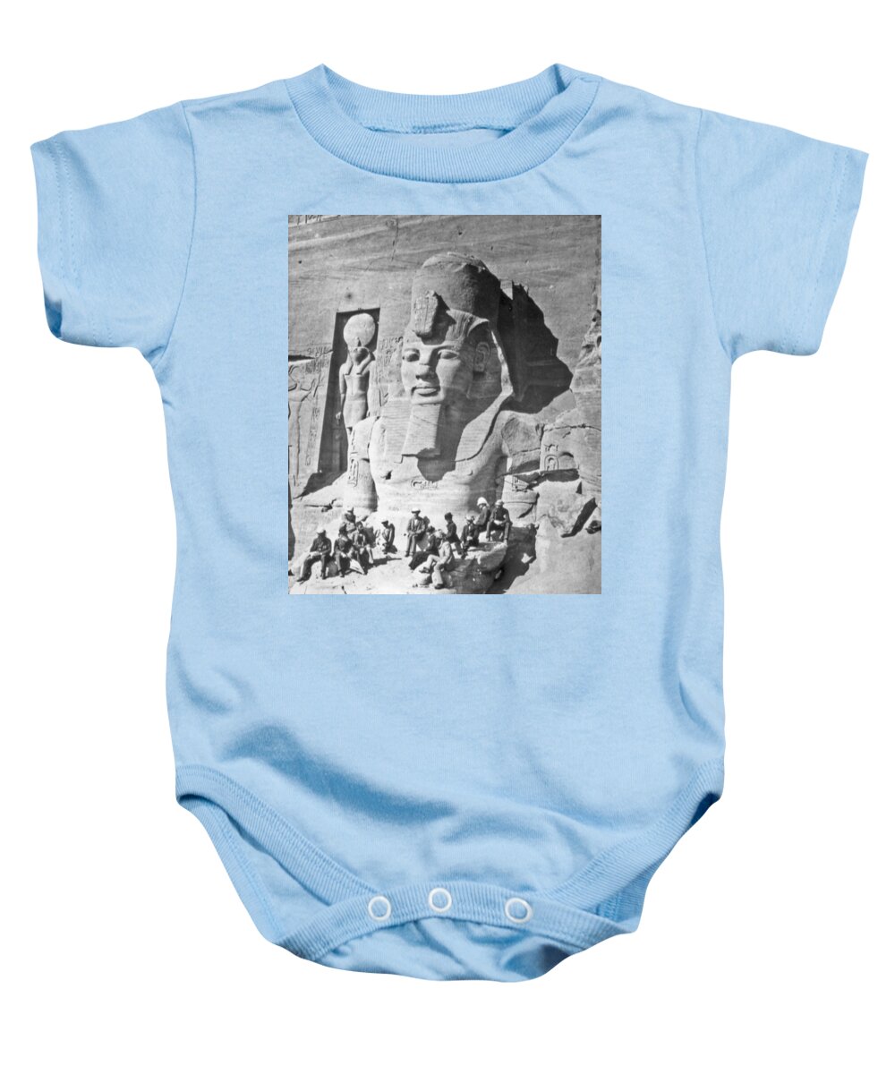 Ramesses The Great Baby Onesie featuring the photograph Ramesses Tomb Archilogical Study c 1900 Vintage Photograph by A Macarthur Gurmankin