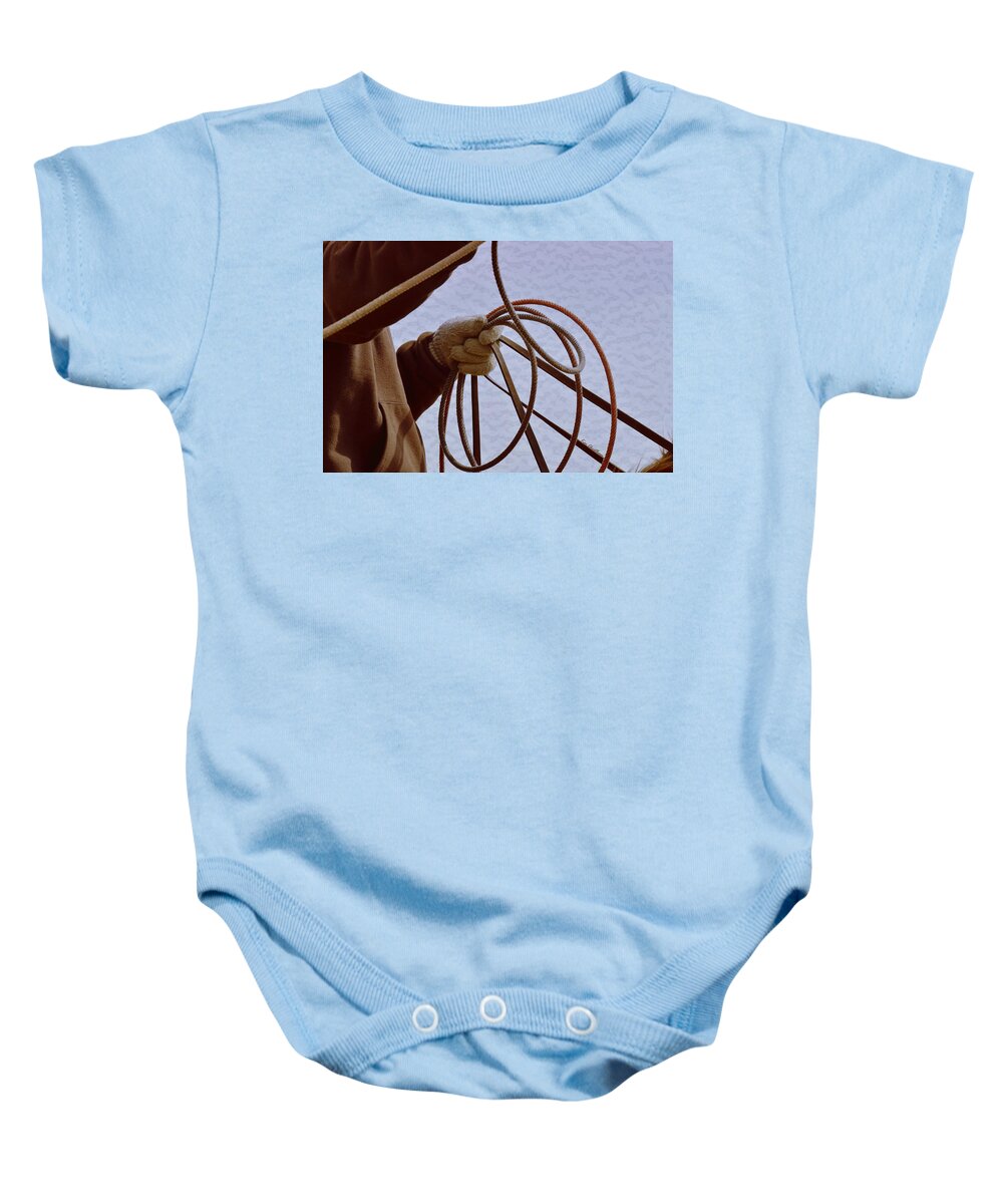 Roper Baby Onesie featuring the photograph Ready to Rope by Kae Cheatham