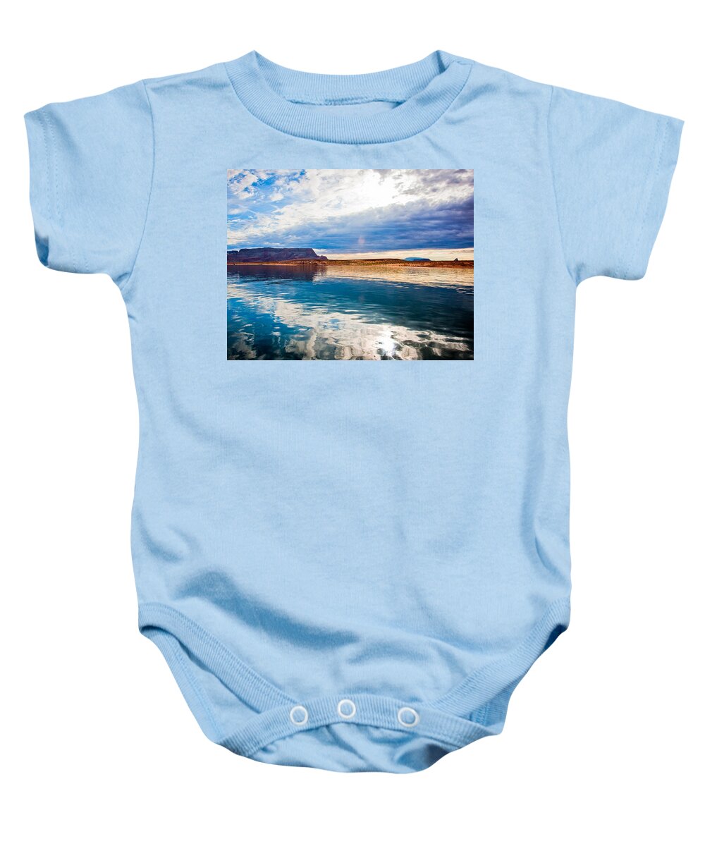 Light Baby Onesie featuring the photograph Serenity Lake by Rochelle Berman