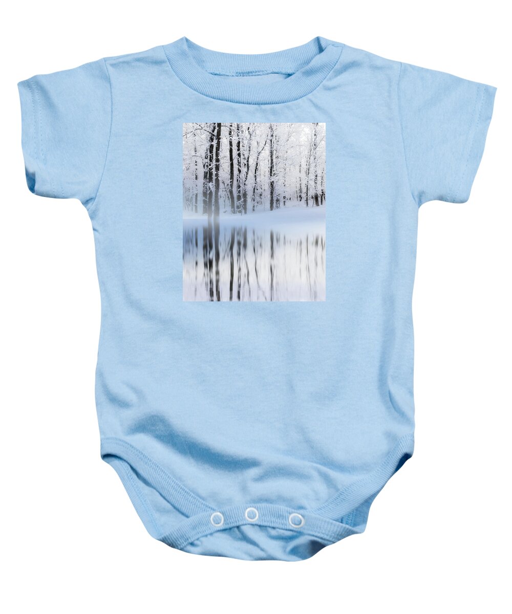 Winter Baby Onesie featuring the photograph Reflection on a Dream Collingwood, ON by Andrea Kollo