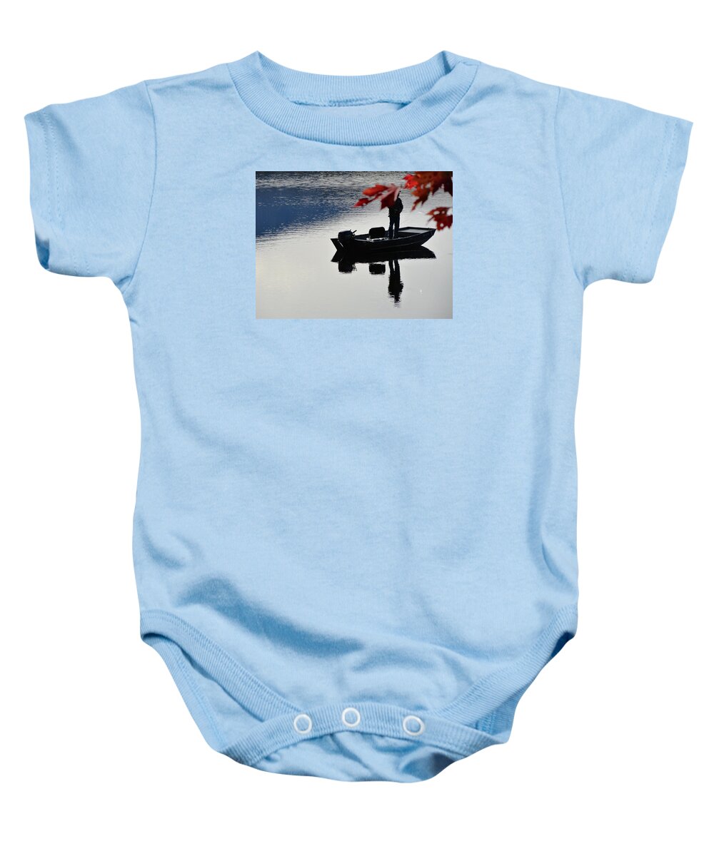 Reflections On Fishing Baby Onesie featuring the photograph Reflections on Fishing by Mike Breau