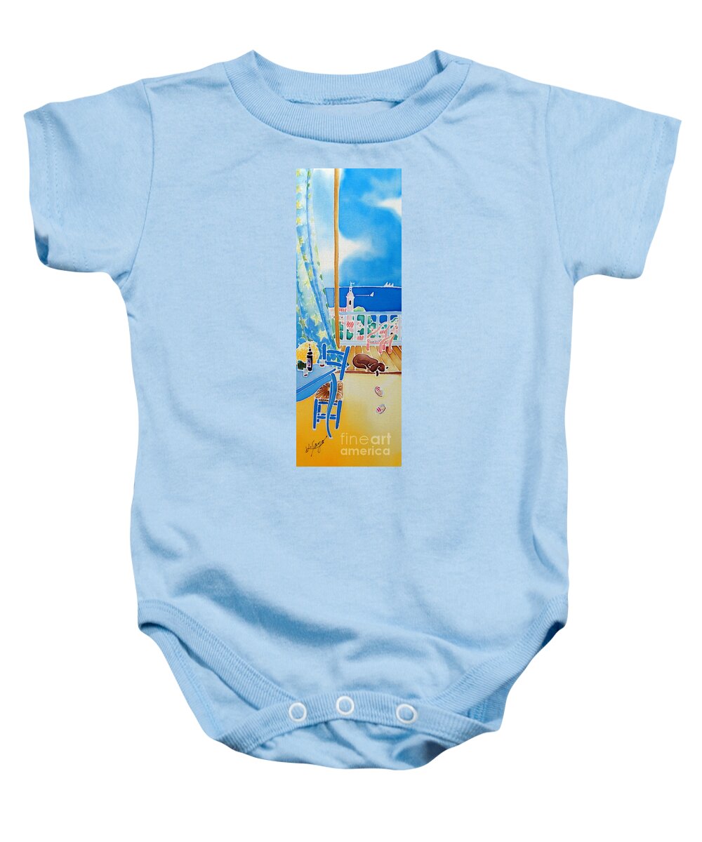 Sea Baby Onesie featuring the painting Sea breeze by Hisayo OHTA