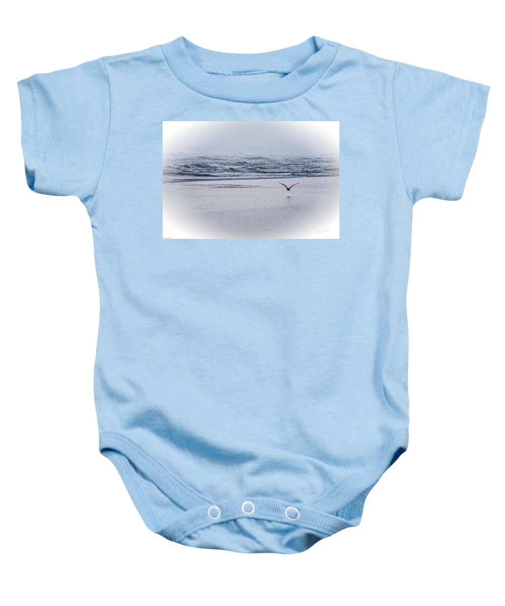 Seagull Baby Onesie featuring the photograph Seagull and Surf by Mick Anderson