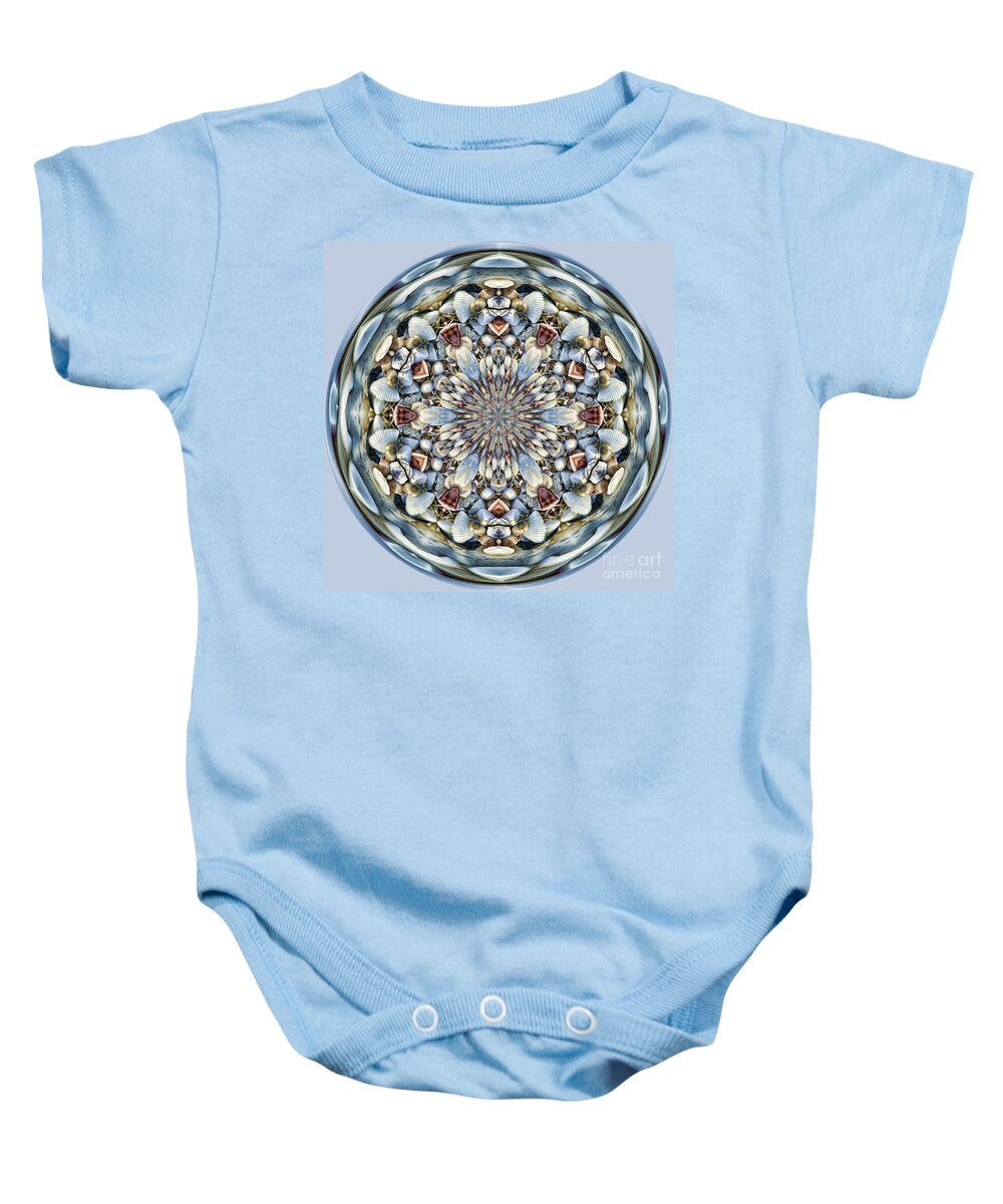 Cindi Ressler Baby Onesie featuring the photograph SeaShell Orb by Cindi Ressler