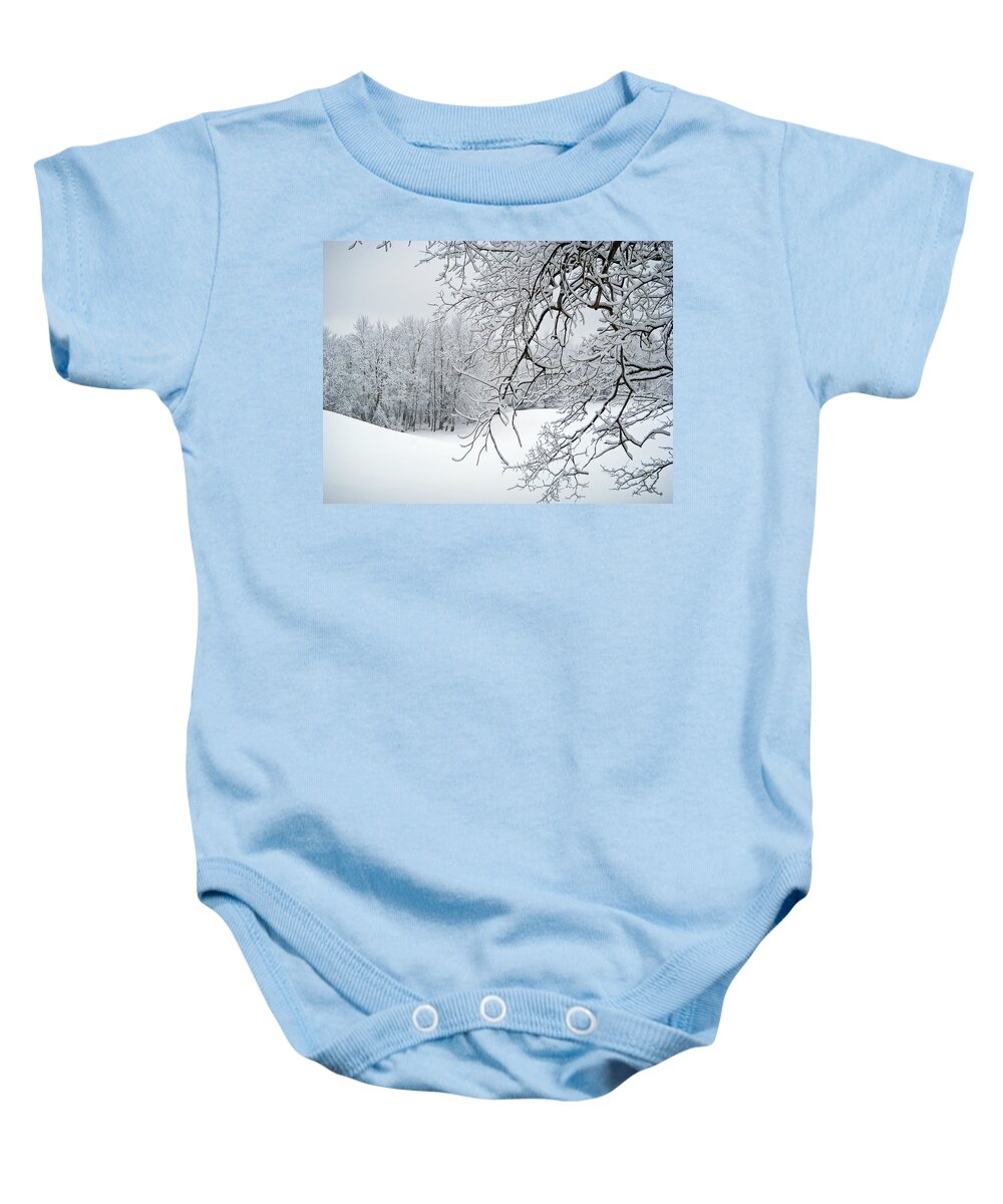 Landscape Baby Onesie featuring the photograph Snowy Branches by Aimee L Maher ALM GALLERY