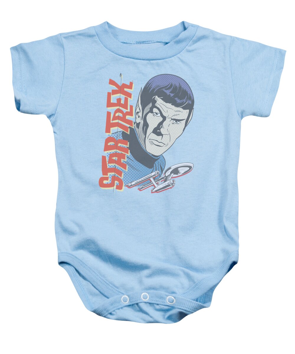 Star Trek Baby Onesie featuring the digital art Star Trek - Vintage Spock by Brand A