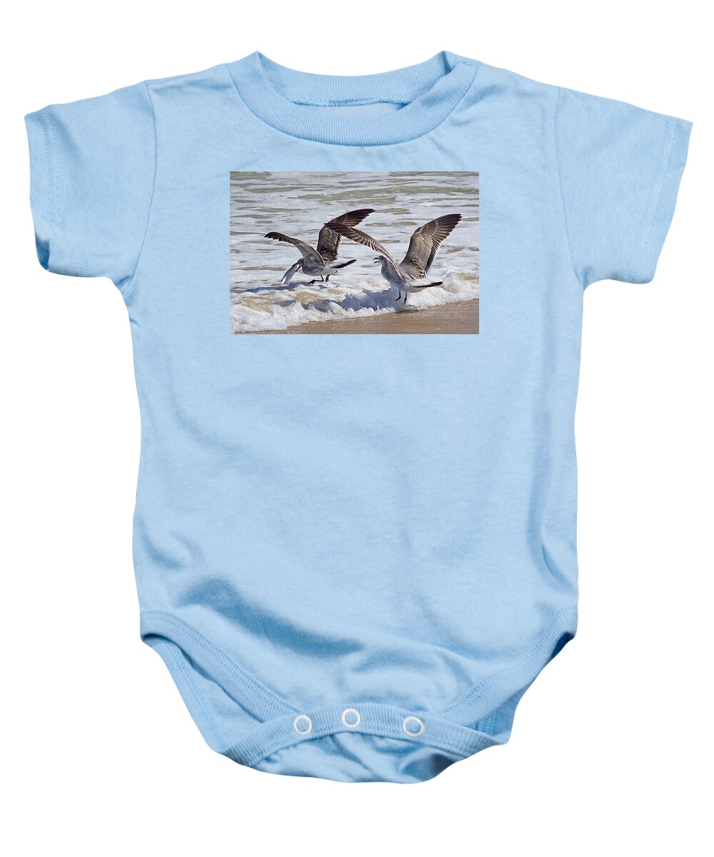 Wildlife Baby Onesie featuring the photograph Stealing Dinner by Kenneth Albin