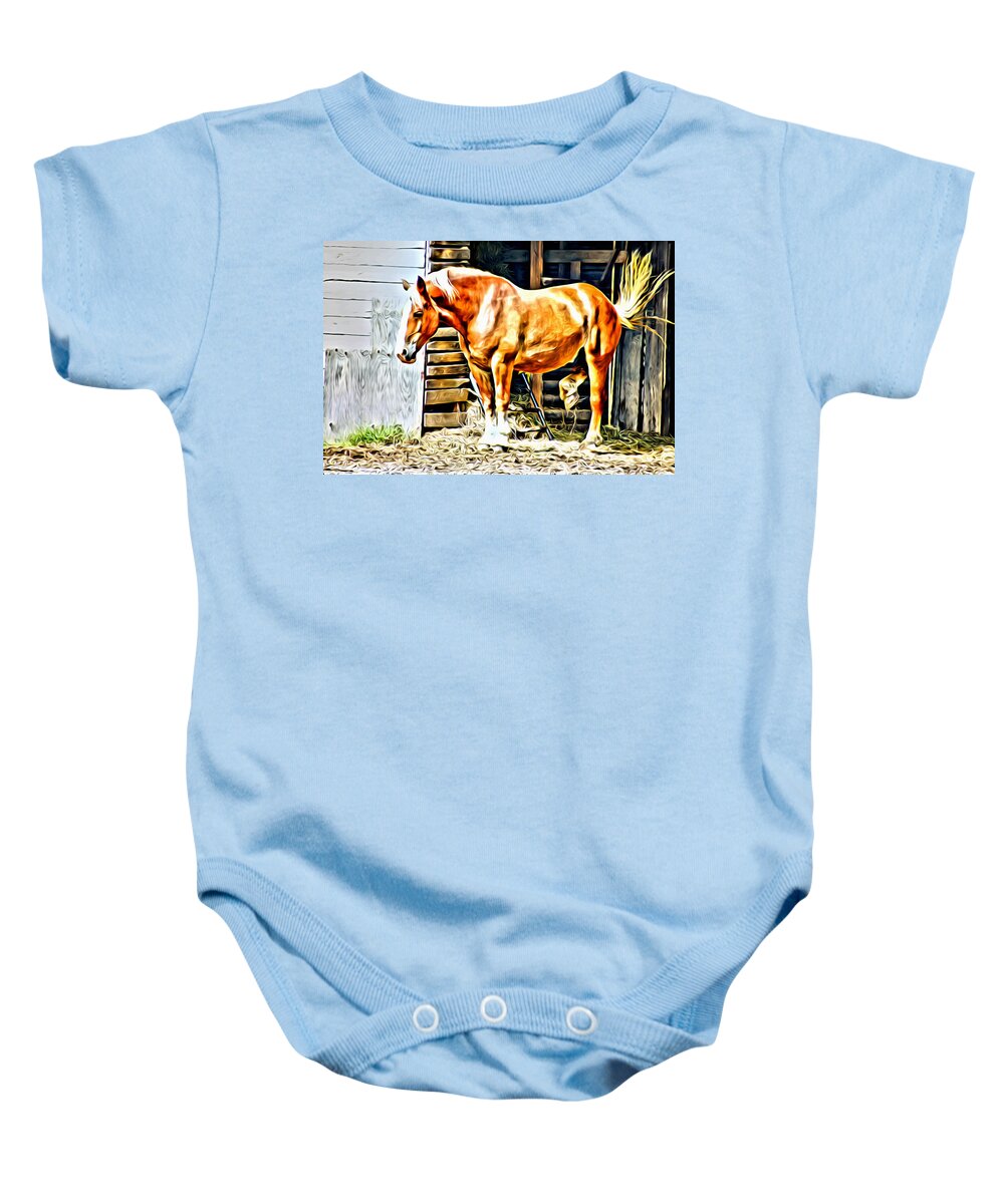 Horse Baby Onesie featuring the photograph Stomp by Alice Gipson