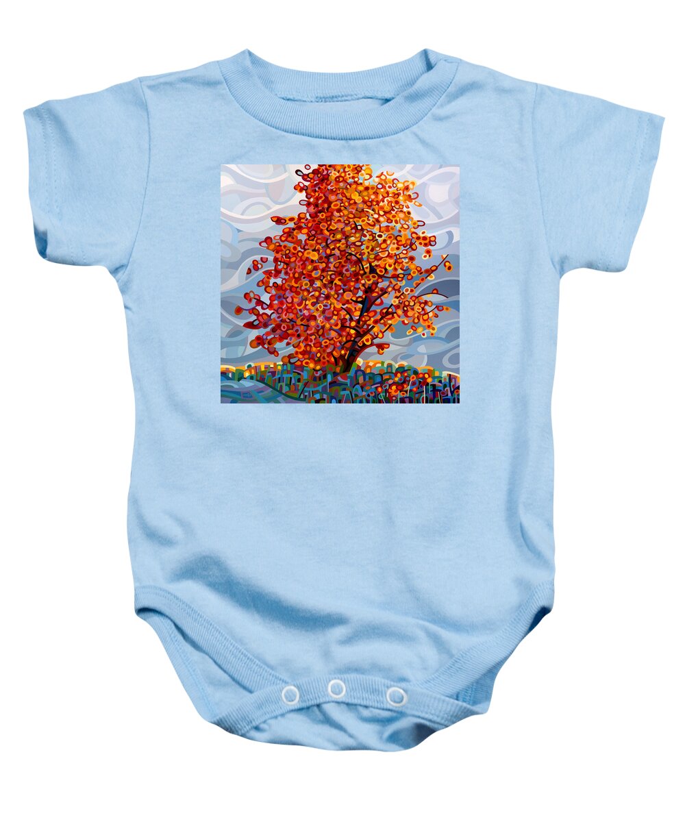 Abstract Baby Onesie featuring the painting Stormlight by Mandy Budan