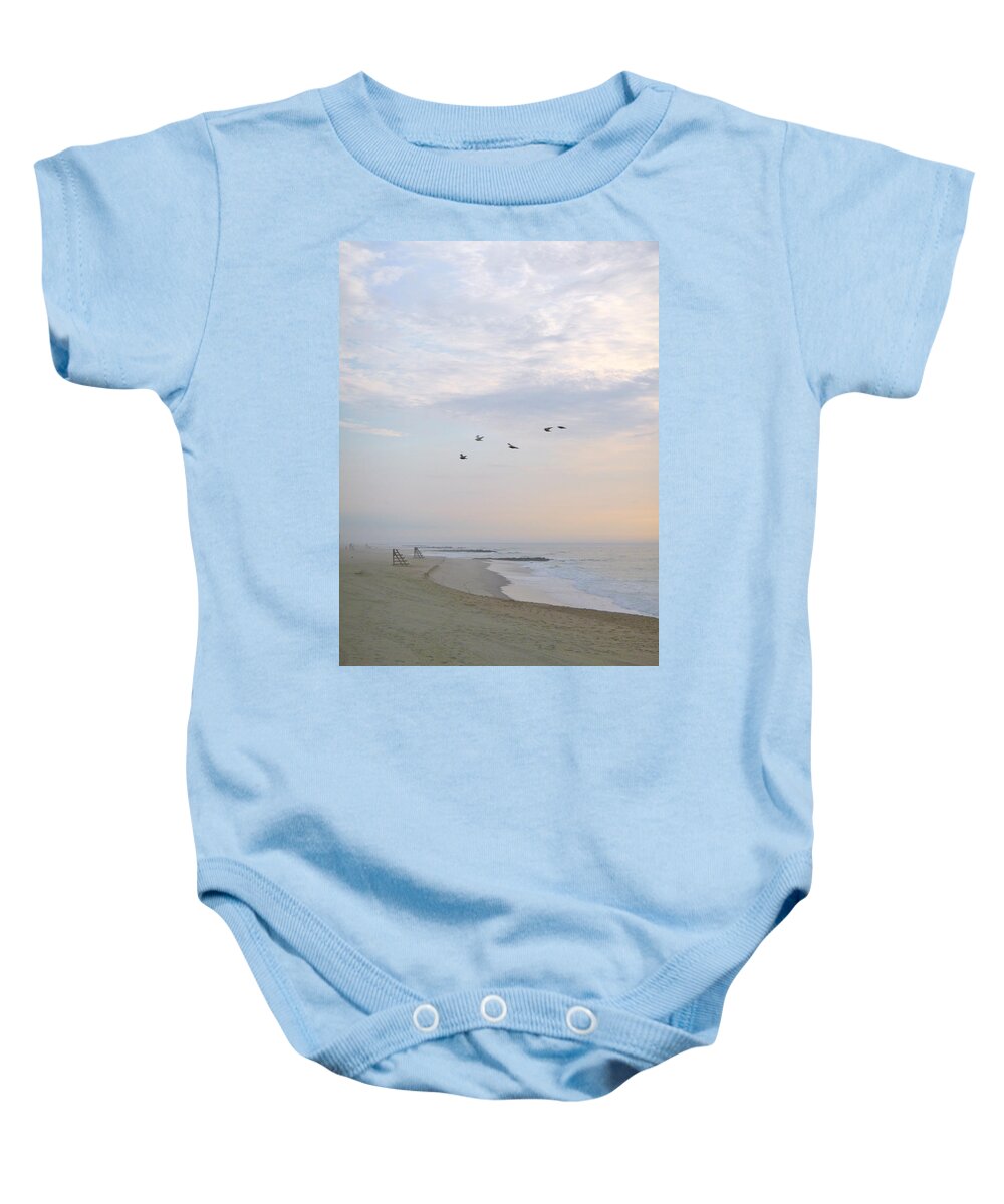 Sunrise Baby Onesie featuring the photograph Summer clouds by Ellen Paull