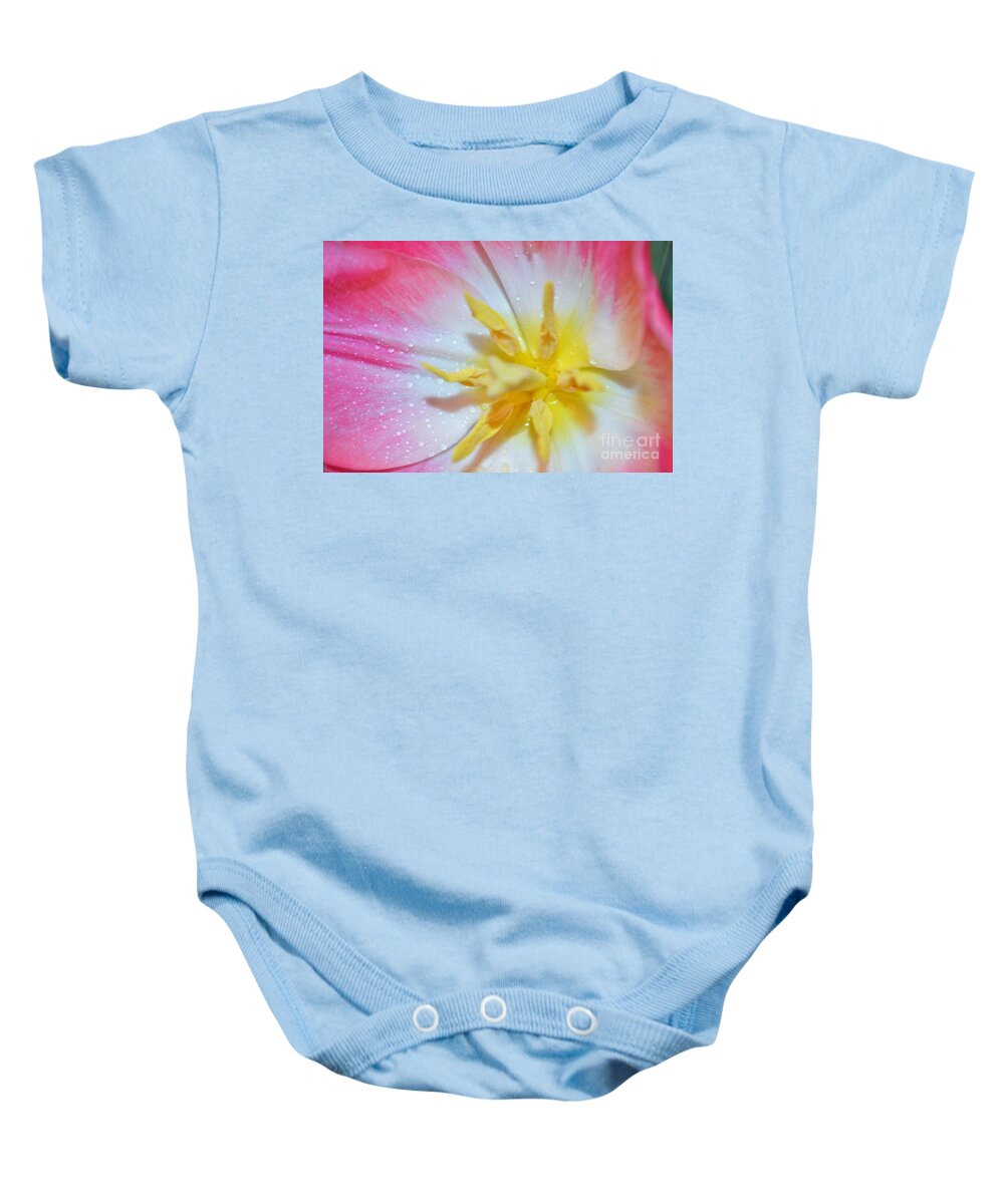 Pink Tulip Baby Onesie featuring the photograph Sunrise Tulip by Felicia Tica
