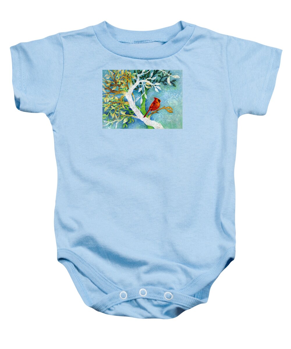 Cardianl Baby Onesie featuring the painting Sweet Memories I by Hailey E Herrera
