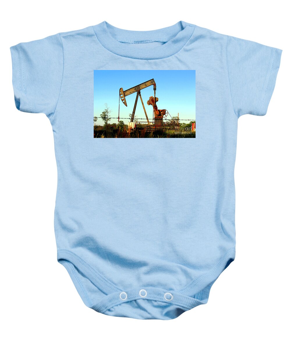 Pumping Unit Baby Onesie featuring the photograph Texas Pumping Unit by Kathy White