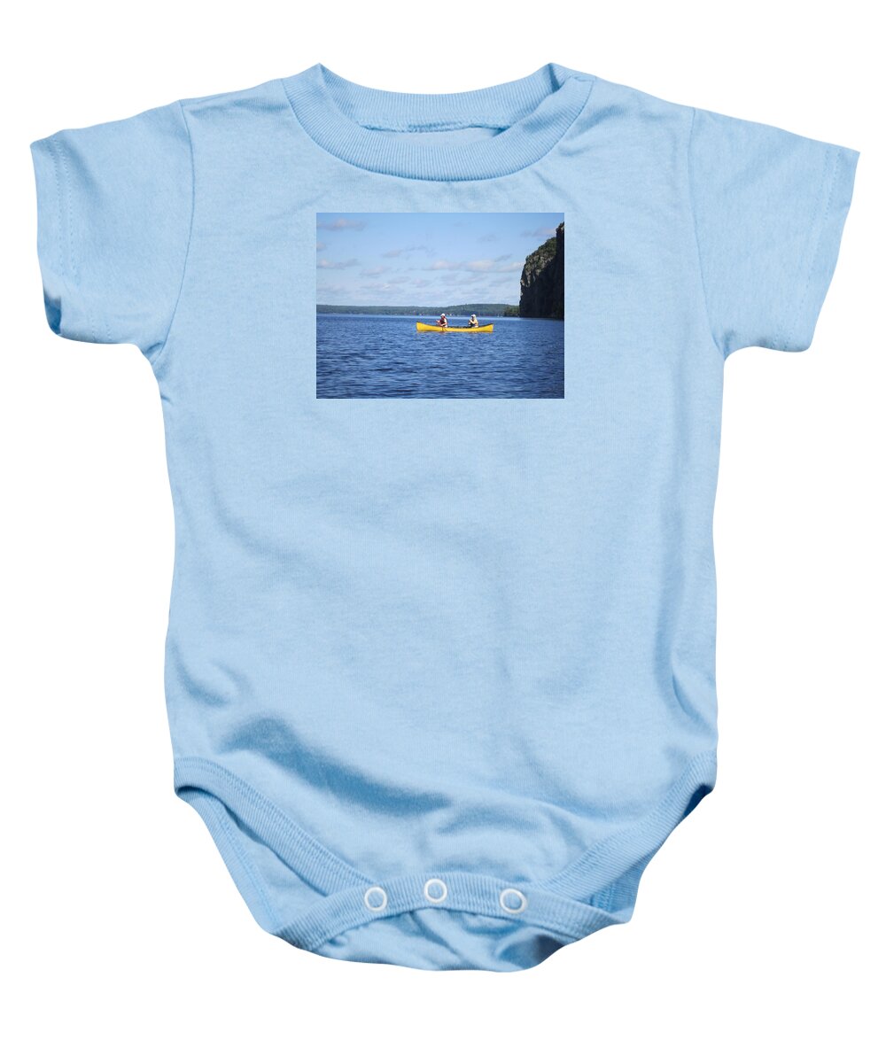The Dayin Bay Baby Onesie featuring the photograph the day in Bay by Jieming Wang