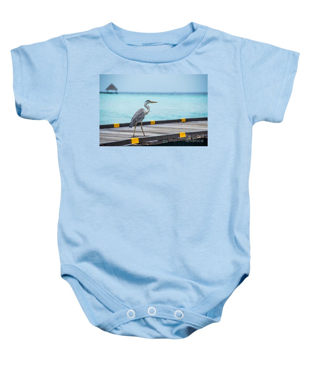 Animal Baby Onesie featuring the photograph The Hereon by Hannes Cmarits