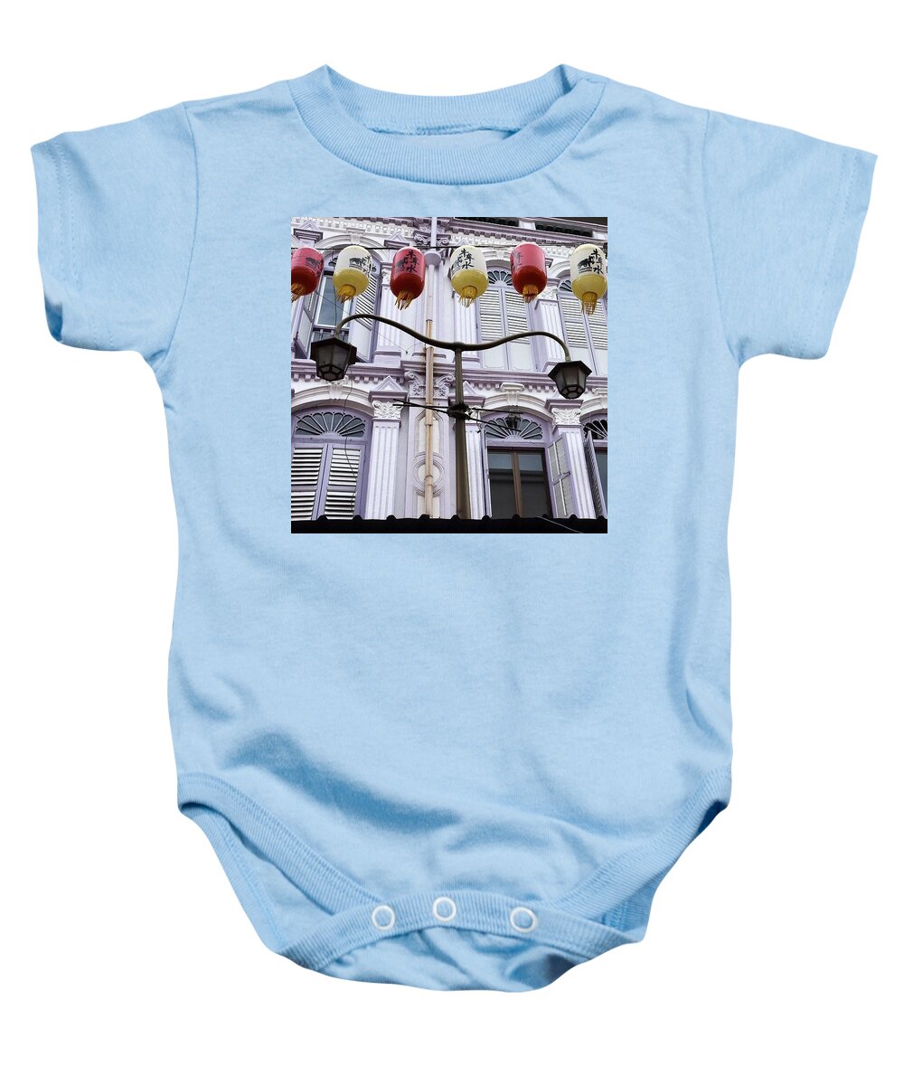 Building Baby Onesie featuring the photograph The Lamp, Singapore by Aleck Cartwright