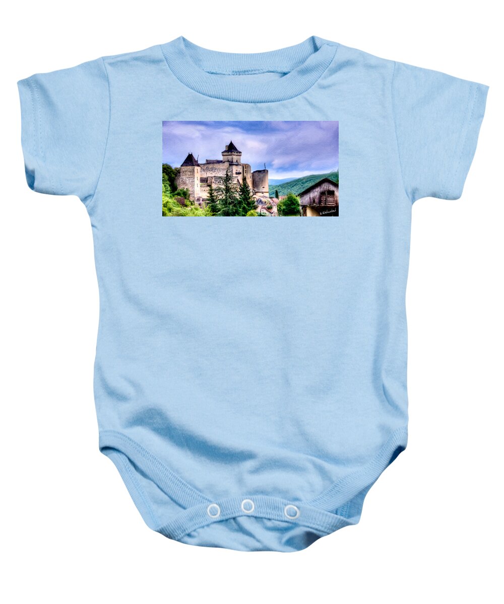 Cathar Baby Onesie featuring the photograph The old Cathar Stronghold by Weston Westmoreland