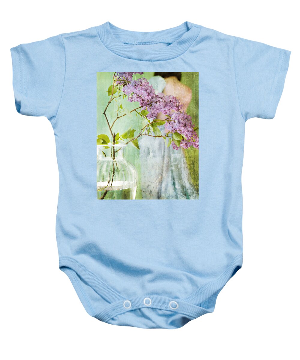 Lilacs Baby Onesie featuring the photograph The Scent Of Lilacs by Theresa Tahara