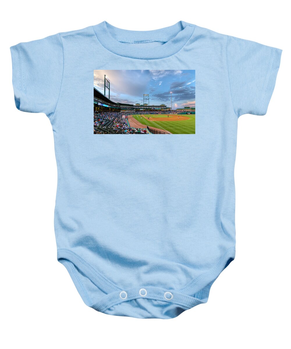 Tim Stanley Baby Onesie featuring the photograph Third Baseline by Tim Stanley