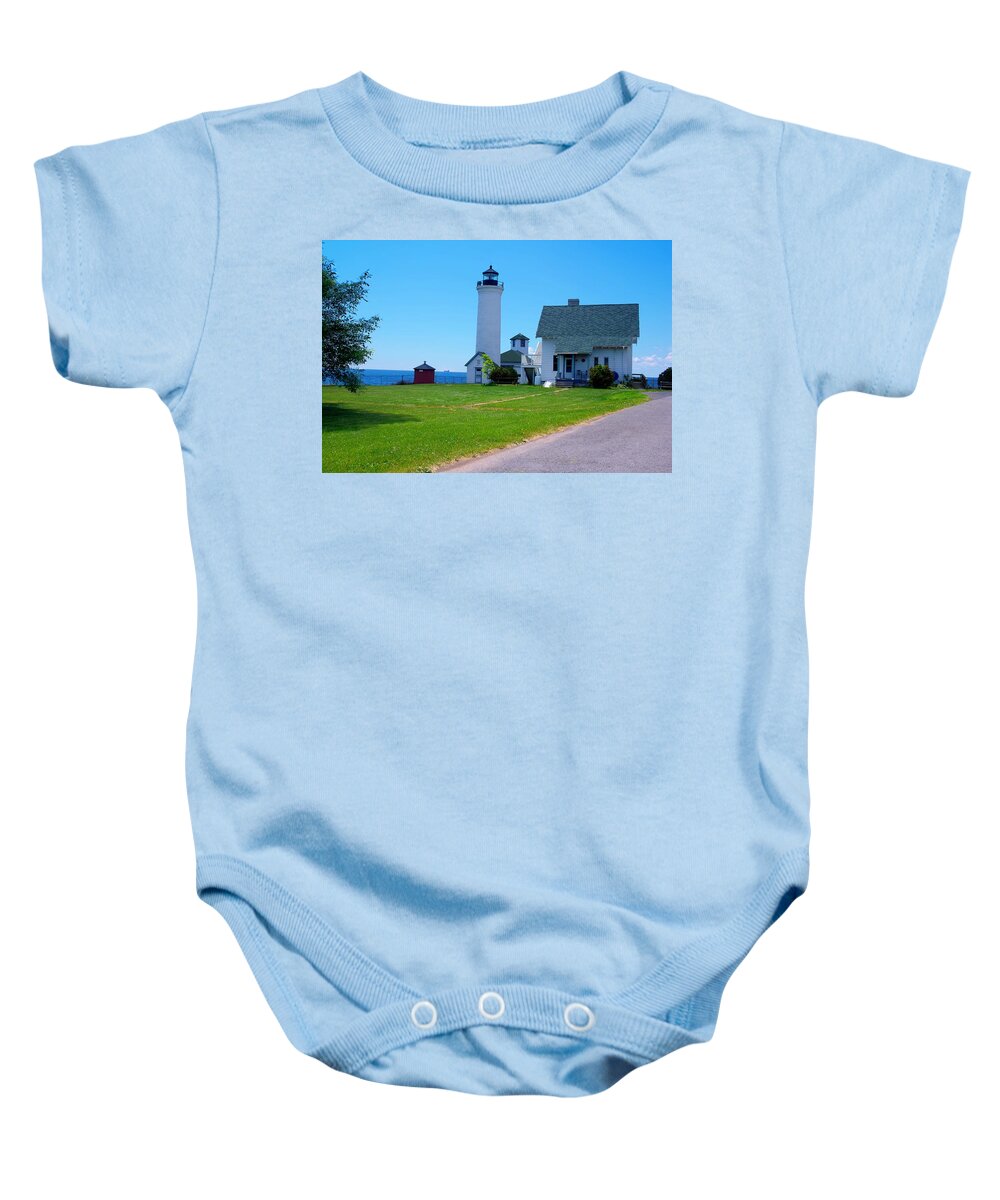 Tibbetts Point Lighthouse Baby Onesie featuring the photograph Tibbetts Point Lighthouse by Dave Files