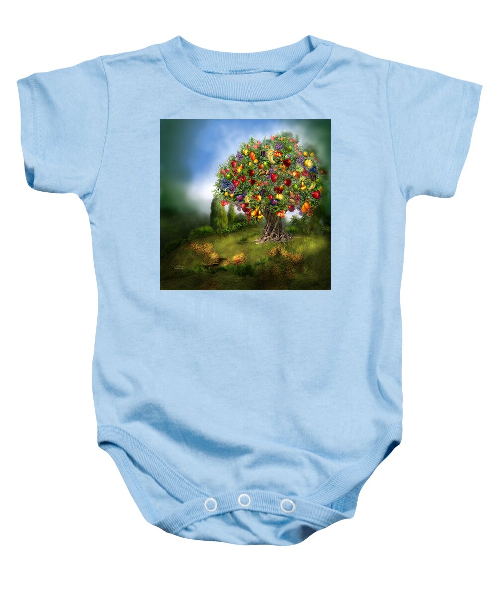 Tree Baby Onesie featuring the mixed media Tree Of Abundance by Carol Cavalaris