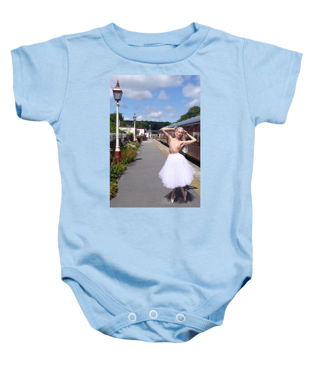 Girl Baby Onesie featuring the photograph Under A Station Lamp by Asa Jones