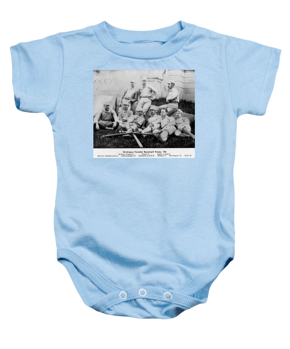 University Of Michigan Baby Onesie featuring the photograph University of Michigan Baseball Team by Georgia Clare