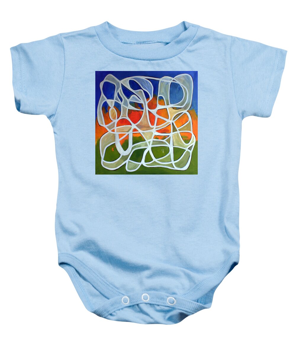 Abstract Baby Onesie featuring the painting Untitled #18 by Steven Miller