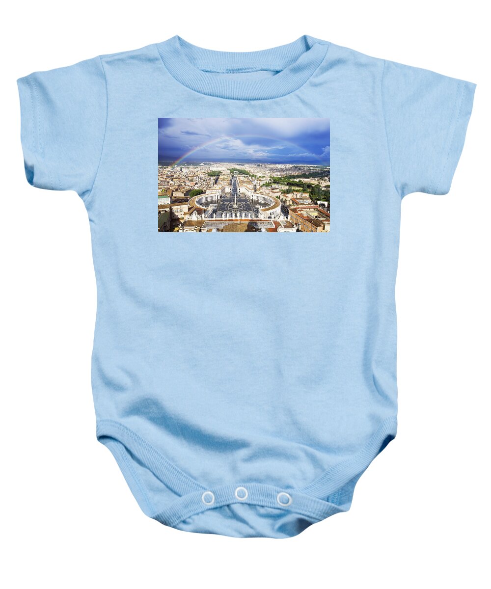 Building Baby Onesie featuring the photograph Vatican Rainbow by Mircea Costina Photography