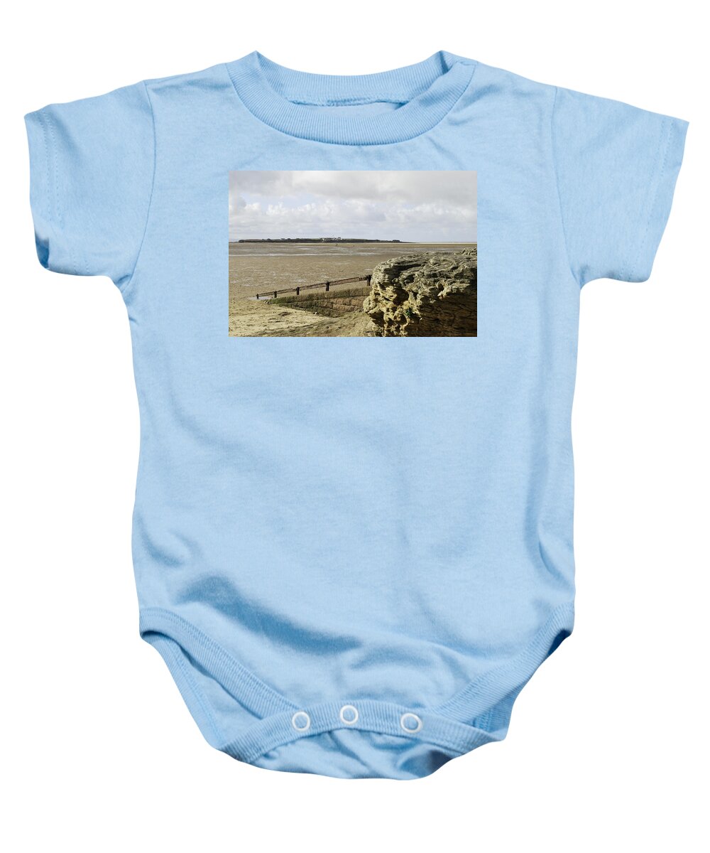 Hilbre Island Baby Onesie featuring the photograph View over to Hilbre by Spikey Mouse Photography