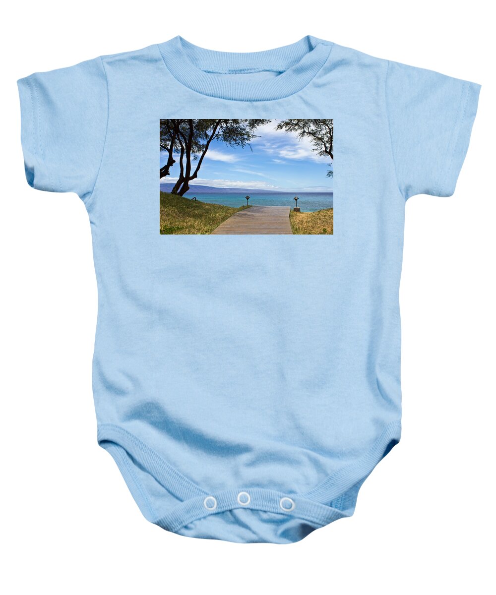 Tropical Baby Onesie featuring the photograph Walking In to Bliss by Christie Kowalski