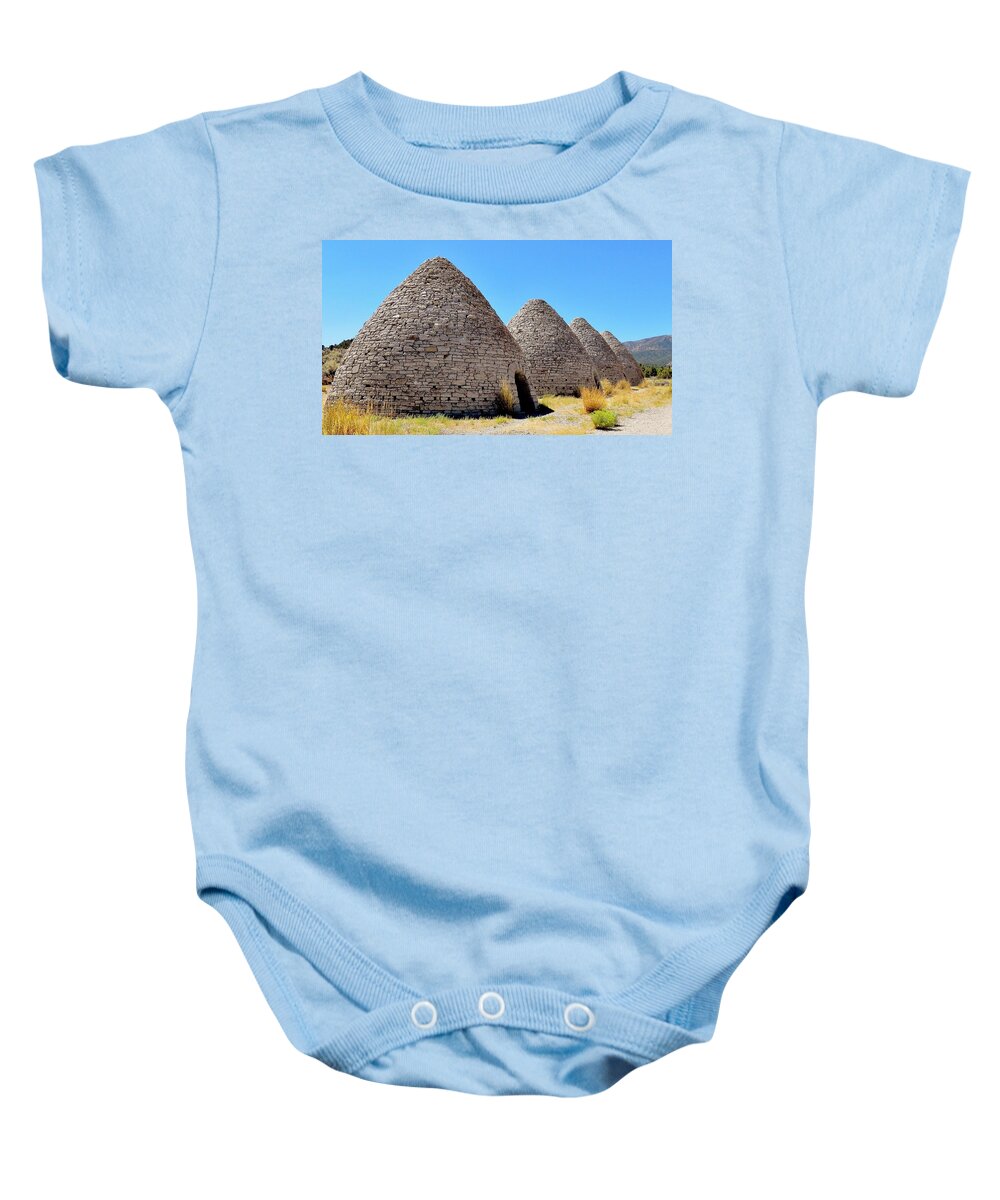 Ward Baby Onesie featuring the photograph Ward Charcoal Ovens by Benjamin Yeager