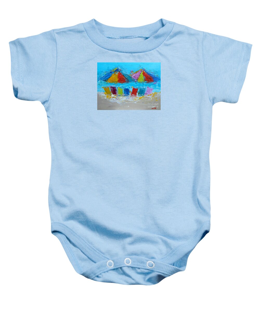 Beach Baby Onesie featuring the painting Weekend Plans by Dan Campbell