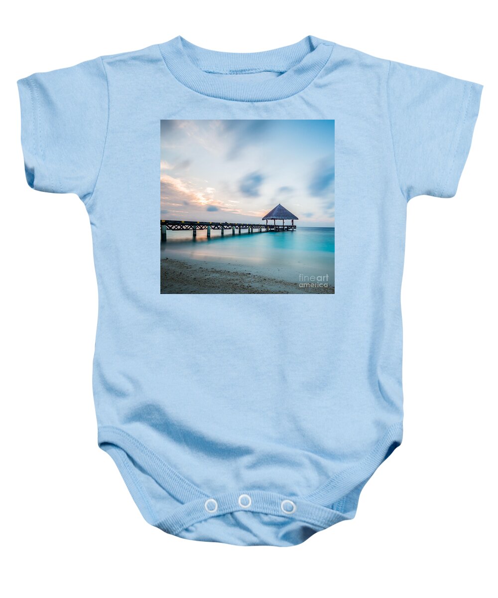 Atoll Baby Onesie featuring the photograph Welcome by Hannes Cmarits