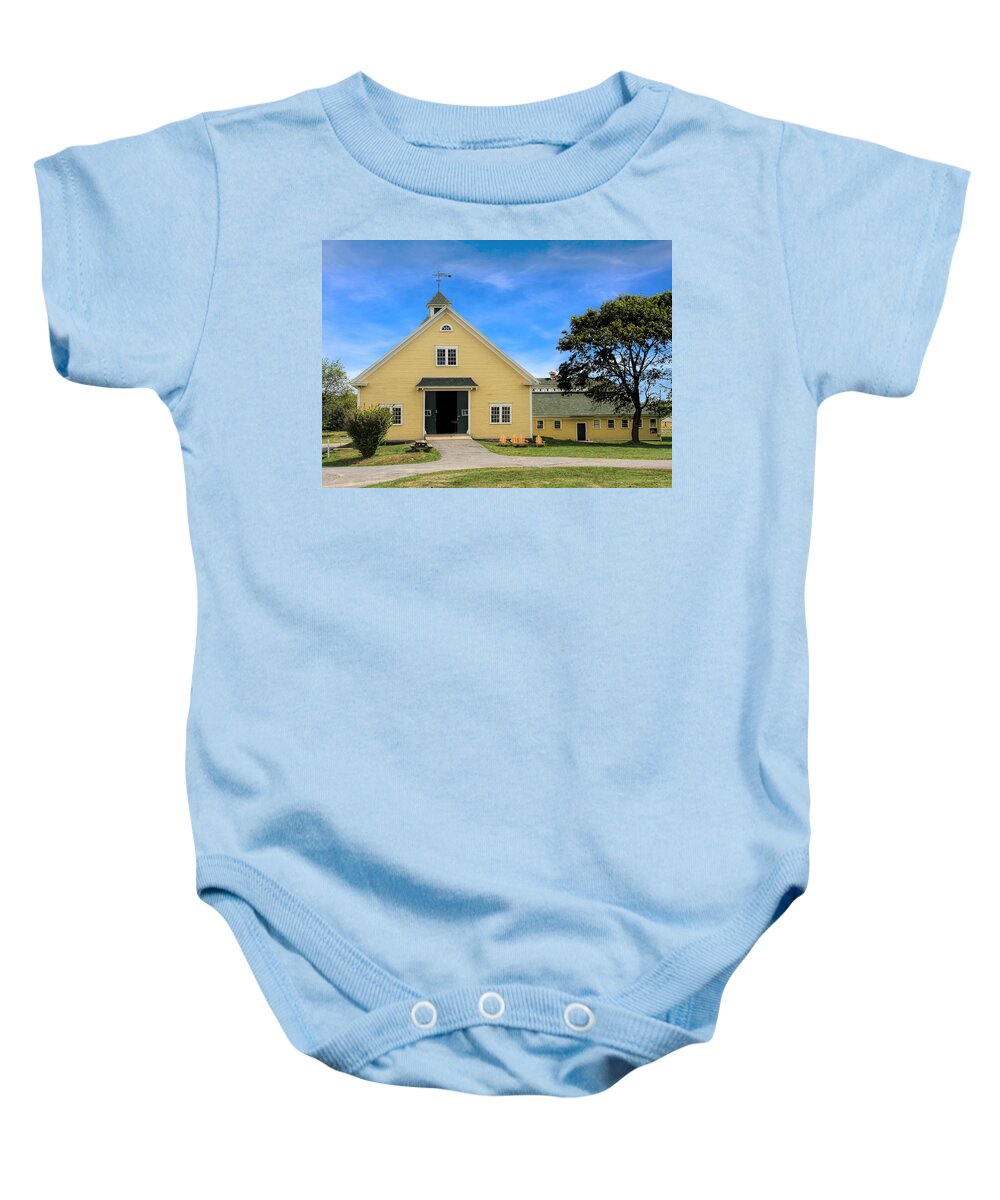 Wells Reserve Barn Baby Onesie featuring the photograph Wells Reserve Barn by Jemmy Archer