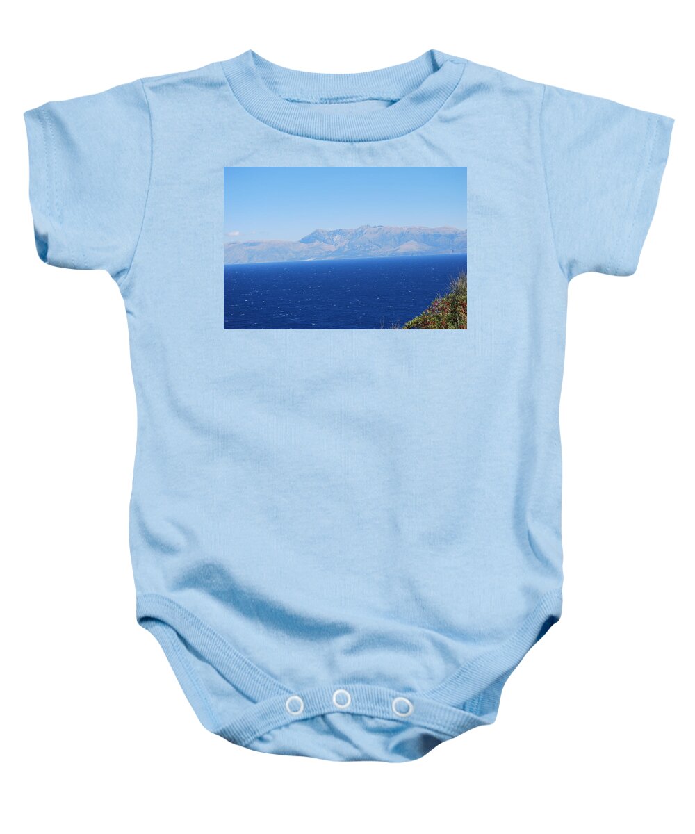 White Trail Baby Onesie featuring the photograph White trail by George Katechis