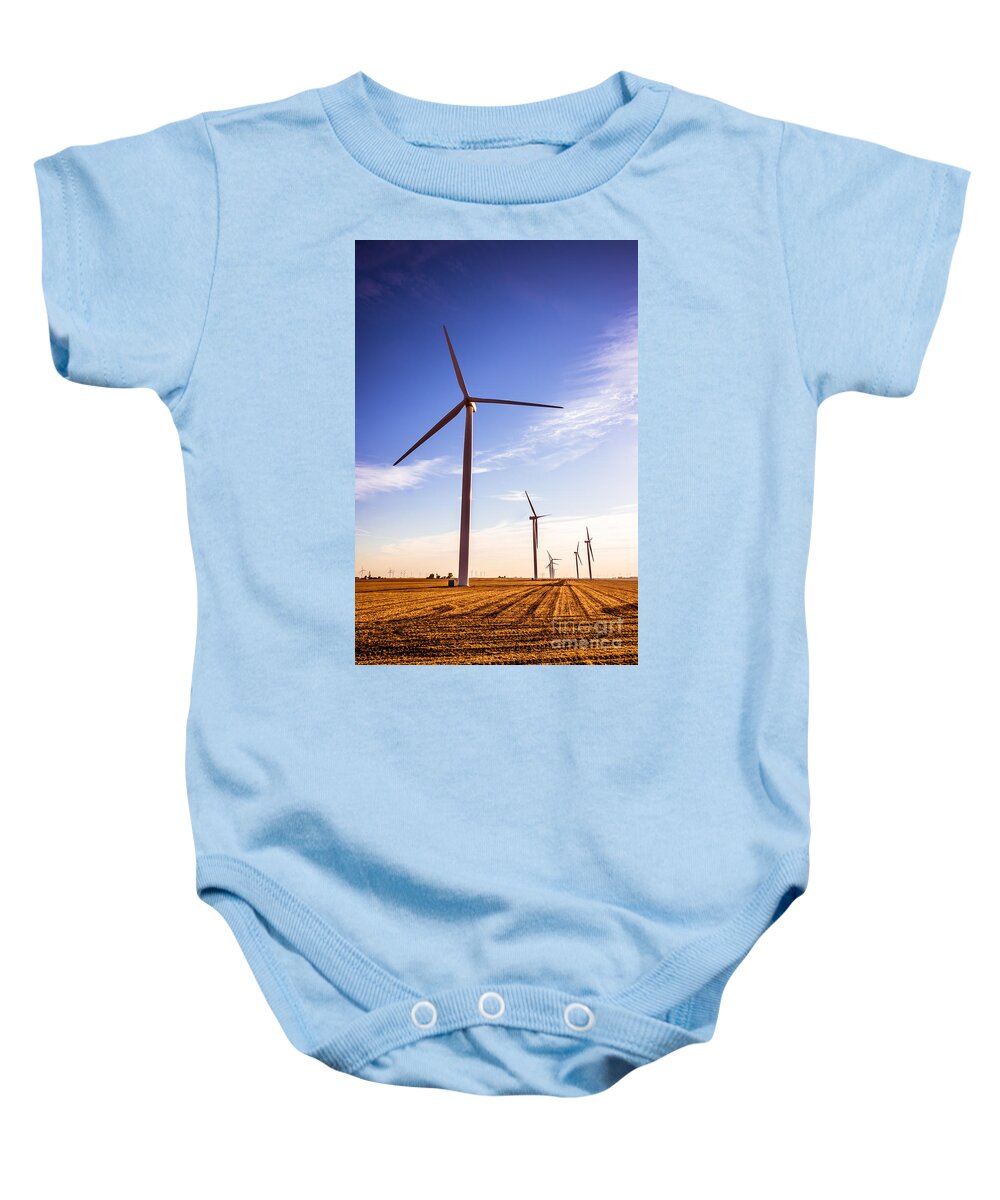 America Baby Onesie featuring the photograph Wind Energy Windmills Picture by Paul Velgos