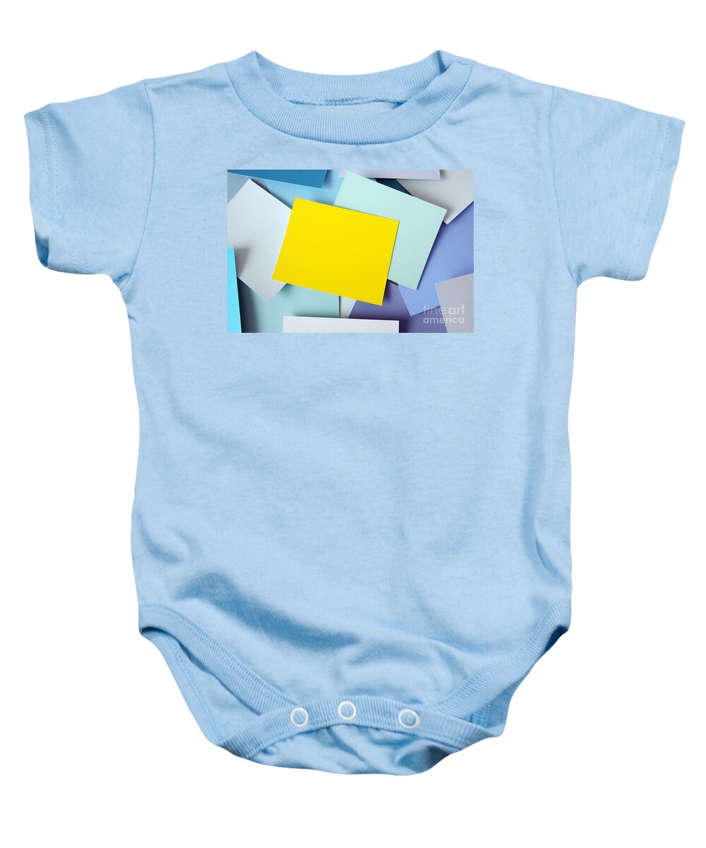 Adhesive Baby Onesie featuring the photograph Yellow Memo by Carlos Caetano